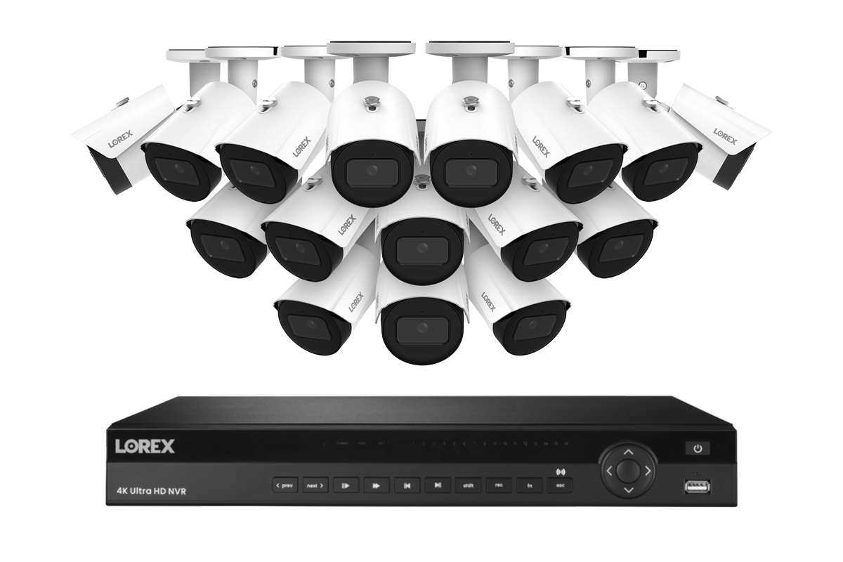 Lorex Elite Series 4K 16 Camera Capable 6TB Wired NVR System with 4MP (2K) A4 IP Bullet Cameras