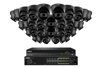 Lorex 4K (32 Camera Capable) 6TB Wired NVR System with Nocturnal 3 Smart IP Turret Cameras Featuring Motorized Varifocal Lens and 30FPS Recording
