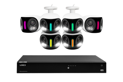 Lorex Fusion Series 4K 16 Camera Capable (Wired or Fusion Wi-Fi) 6TB Wired NVR System with H20 IP Dual Lens Cameras