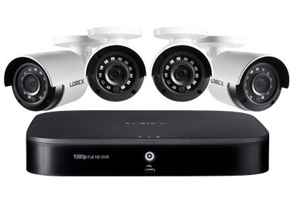 1080p HD 8-Channel Security System with 1080p HD Weatherproof Bullet Security Camera, Advanced Motion Detection and Smart Home Voice Control