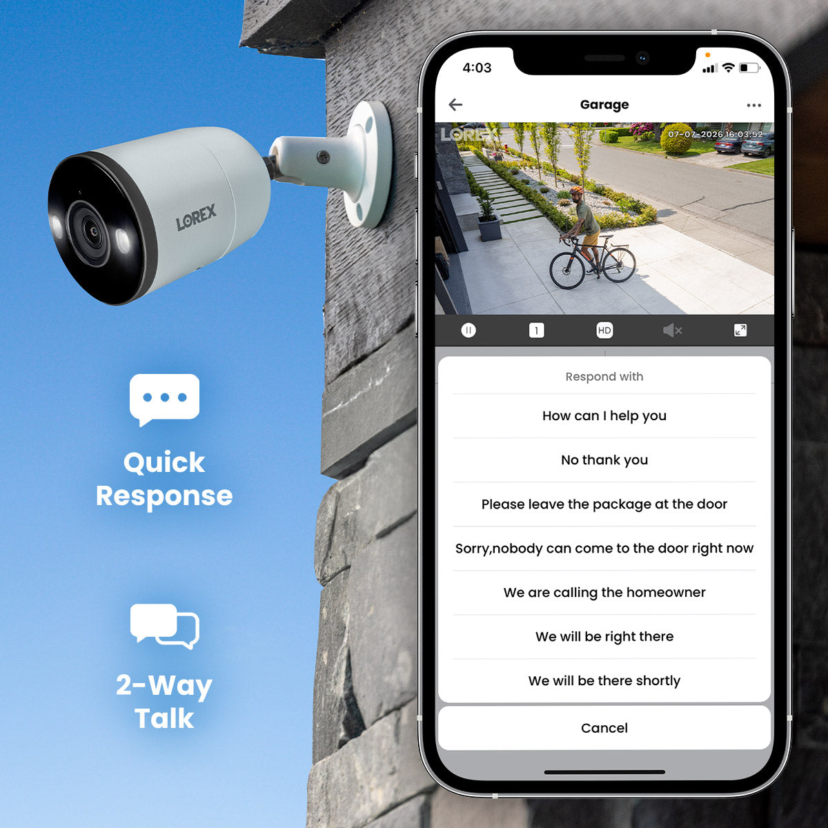 Lorex Fusion 4K 16-Camera Capable (8 Wired + 8 Wi-Fi) 2TB NVR System with 4 Bullet Cameras Featuring Smart Deterrence and 2-Way Audio
