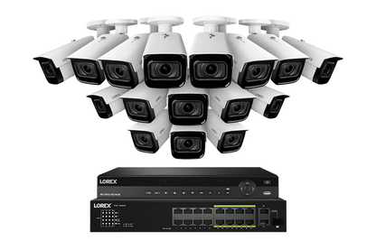 Lorex 4K (32 Camera Capable) 8TB Wired NVR System with Nocturnal 3 Smart IP Bullet Cameras Featuring Motorized Varifocal Lens and 30FPS Recording