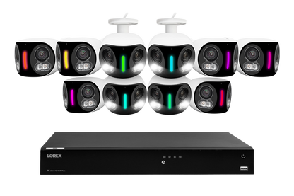 Lorex Fusion Series 4K 16 Camera Capable (Wired or Fusion Wi-Fi) 4TB Wired NVR System with H20 IP Dual Lens Cameras