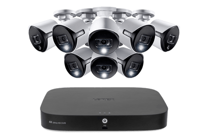 4K 8-Channel 2TB Wired NVR System with Smart Deterrence and Smart Motion Detection Cameras
