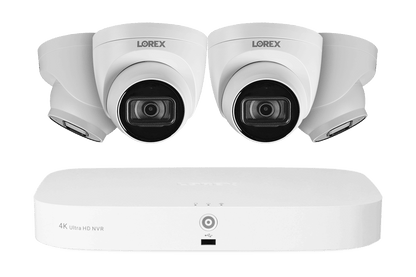 8-Channel Fusion NVR System with 4K (8MP) IP Dome Cameras with Listen-In Audio