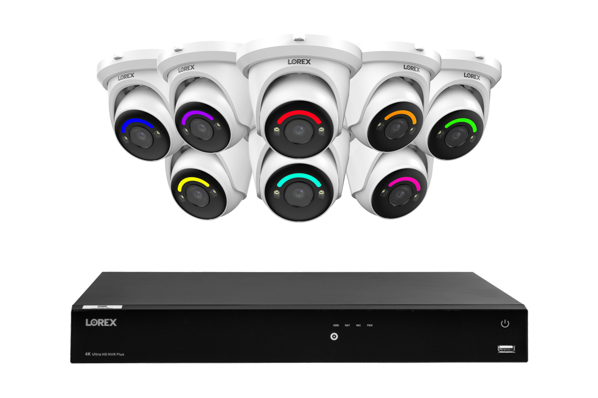 Lorex Fusion Series 4K 16 Camera Capable (Wired or Fusion Wi-Fi) 6TB Wired NVR System with H12 Wired 4K IP Dome Cameras