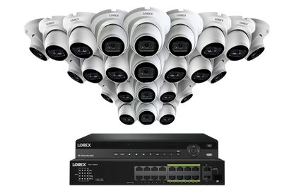 Lorex Elite Series 4K 32 Camera Capable 8TB Wired NVR System with A14 IP Dome Cameras