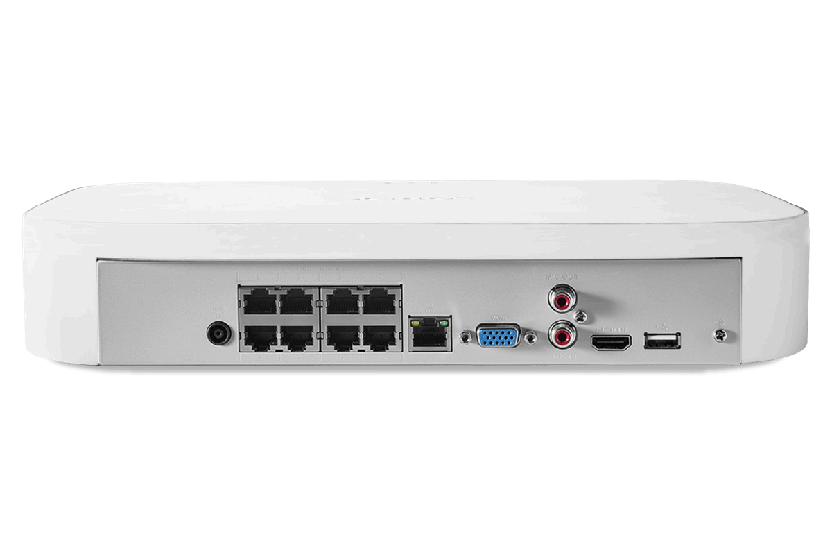 8-Channel Fusion NVR System with 4K (8MP) IP Dome Cameras with Listen-In Audio