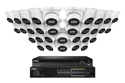Lorex Elite Series 4K 32 Camera Capable 8TB Wired NVR System with 4MP (2K) A4 IP Turret Cameras