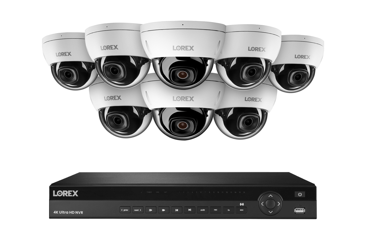 Lorex Elite Series NVR with A10 IP Dome Cameras - 4K 16-Channel 6TB Wired System