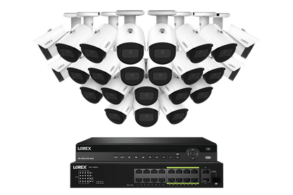 Lorex Elite Series 4K 32 Camera Capable 6TB Wired NVR System with 4MP (2K) A4 IP Bullet Cameras