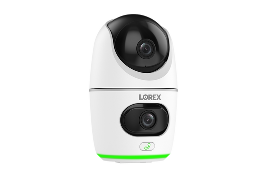 Lorex 2K Dual Lens Indoor Pan-Tilt Wi-Fi Security Camera (32GB) - Open Box