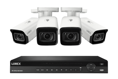 Lorex 4K (16 Camera Capable) 4TB Wired NVR System with Nocturnal 3 Smart IP Bullet Cameras with Motorized Varifocal Lens