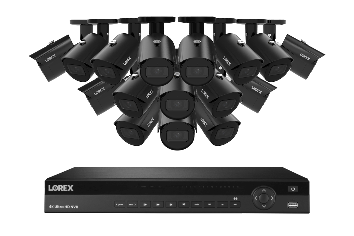 Lorex Elite Series 4K 16 Camera Capable 6TB Wired NVR System with 4MP (2K) A4 IP Bullet Cameras
