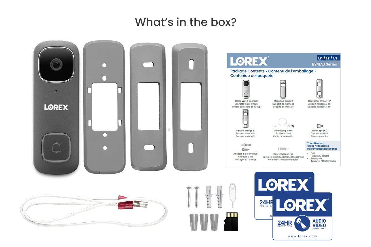 Lorex 1080p Wired Video Doorbell with Wi-Fi Chimebox